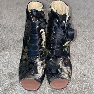 Valentina Rangoni velvet floral booties